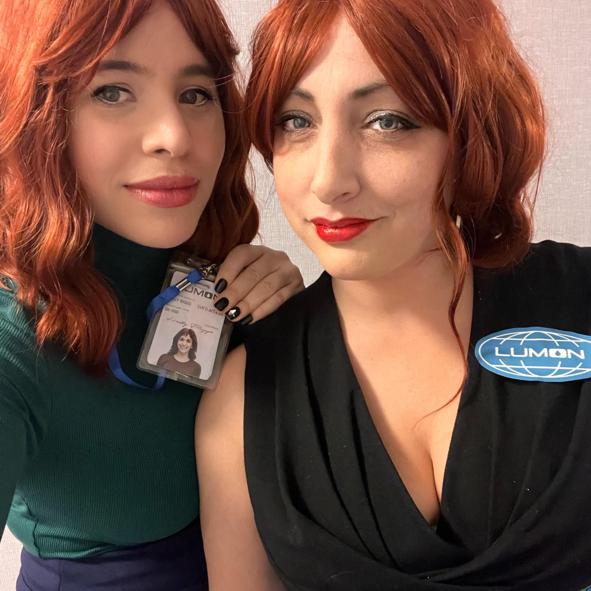 Shosh got Lauren into Severance, but Lauren is the one who came up with our Purim costume - Helly's innie and outie.