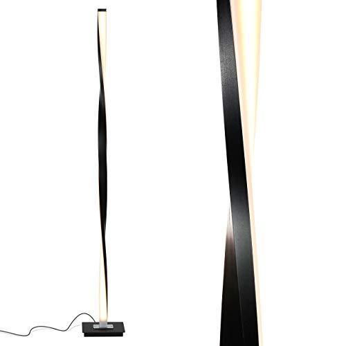 Brightech Helix LED Floor Lamp for Living Rooms - Get Compliments: Modern Standing Pole Light for Bedrooms & Offices - Bright & Dimmable - Contemporary 48 Inch Tall Lamp - Classic Black