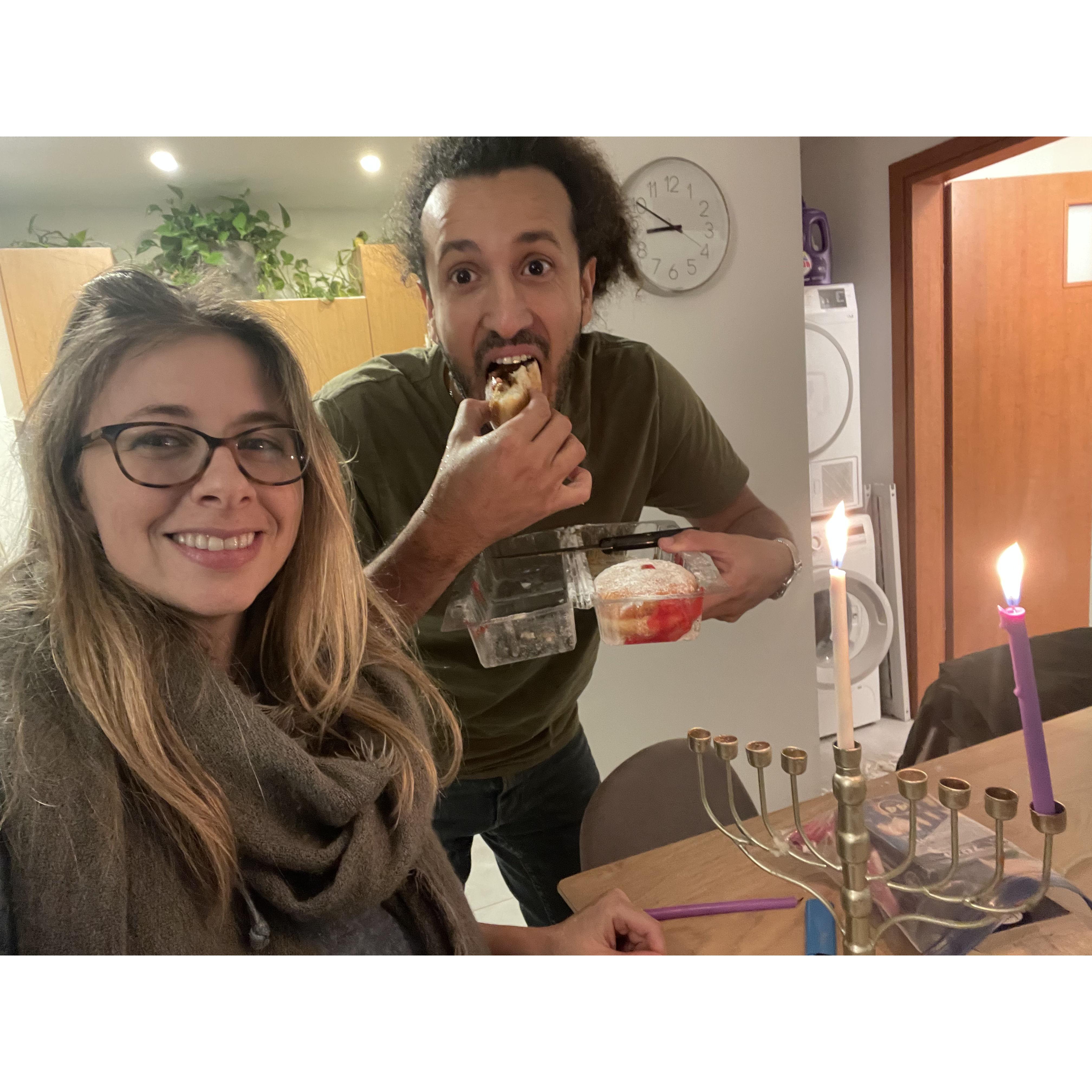 The best part about Hanukkah is the jelly donuts, or Sufganyot. We love the ones in Jaffa!