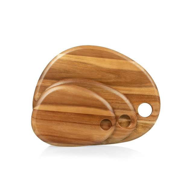 Toscana Set of 3 Pebble Shaped Acacia Serving Boards