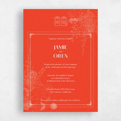 Orange Wedding Invitation - Ames Frame