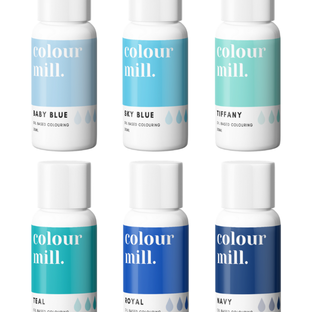 Oil Based Colouring 20ml 6 Pack Blue