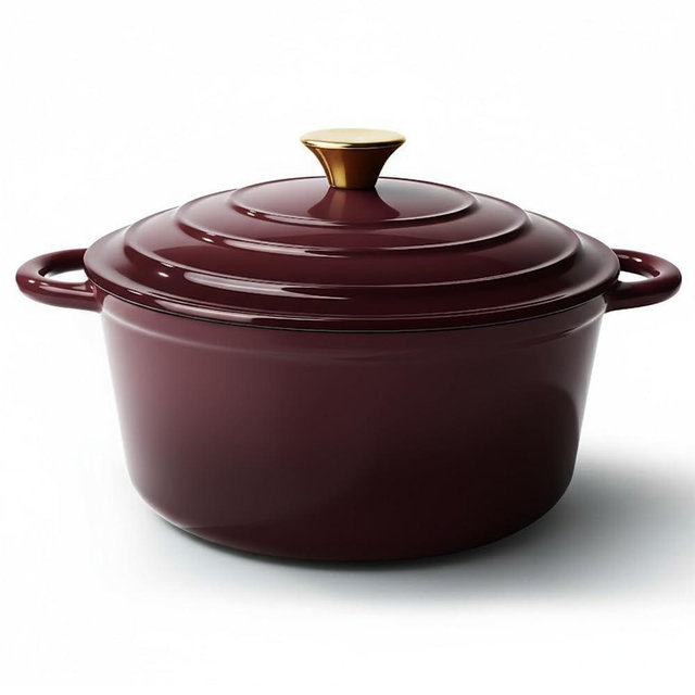 Vintage Style 6 Quart Dutch Oven Pot with Lid, Non Stick Enameled Cast Iron Dutch Oven for Bread Baking, Heavy-Duty, Oven Safe Ceramic Cookware Up to 500°F for Baking, Braising, Stews, Roasting, Fig