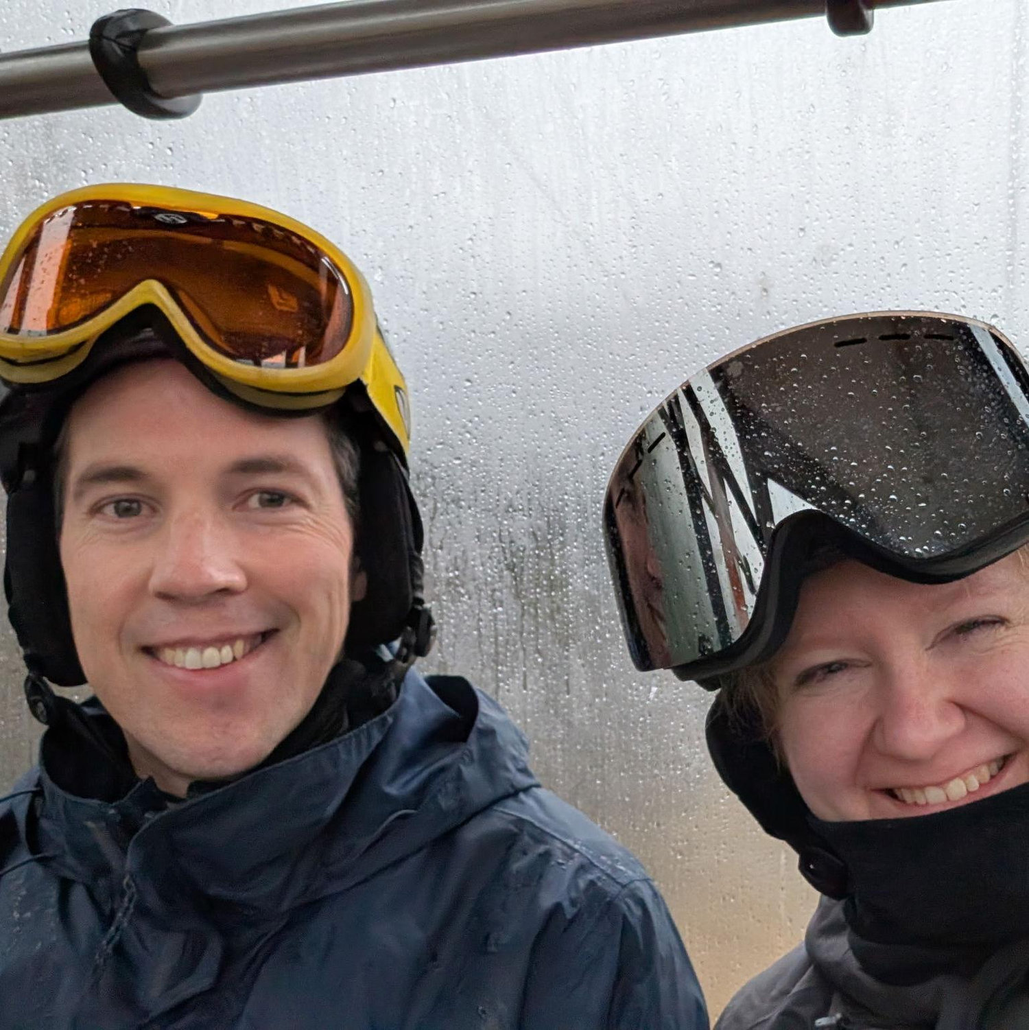 Skiing in the rain at Whistler.