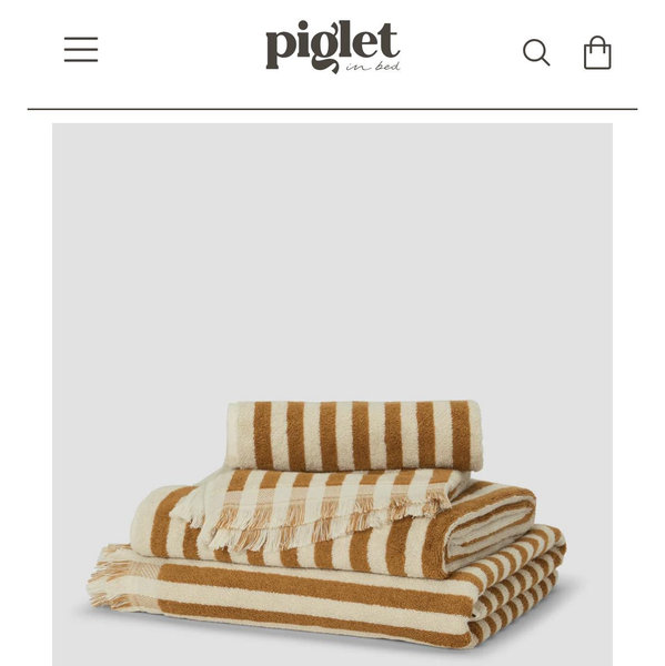 Russet Yellow Pembroke Stripe Cotton Towels
