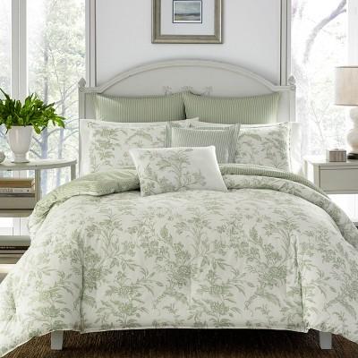 Green Natalie Comforter Set (King)- Laura Ashley