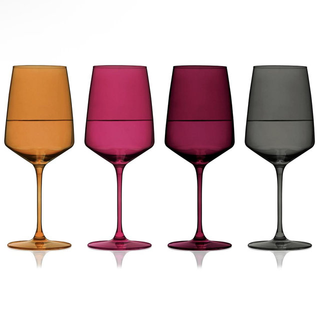 Reserve Nouveau Crystal Wine Glasses in Sunset Set of 4