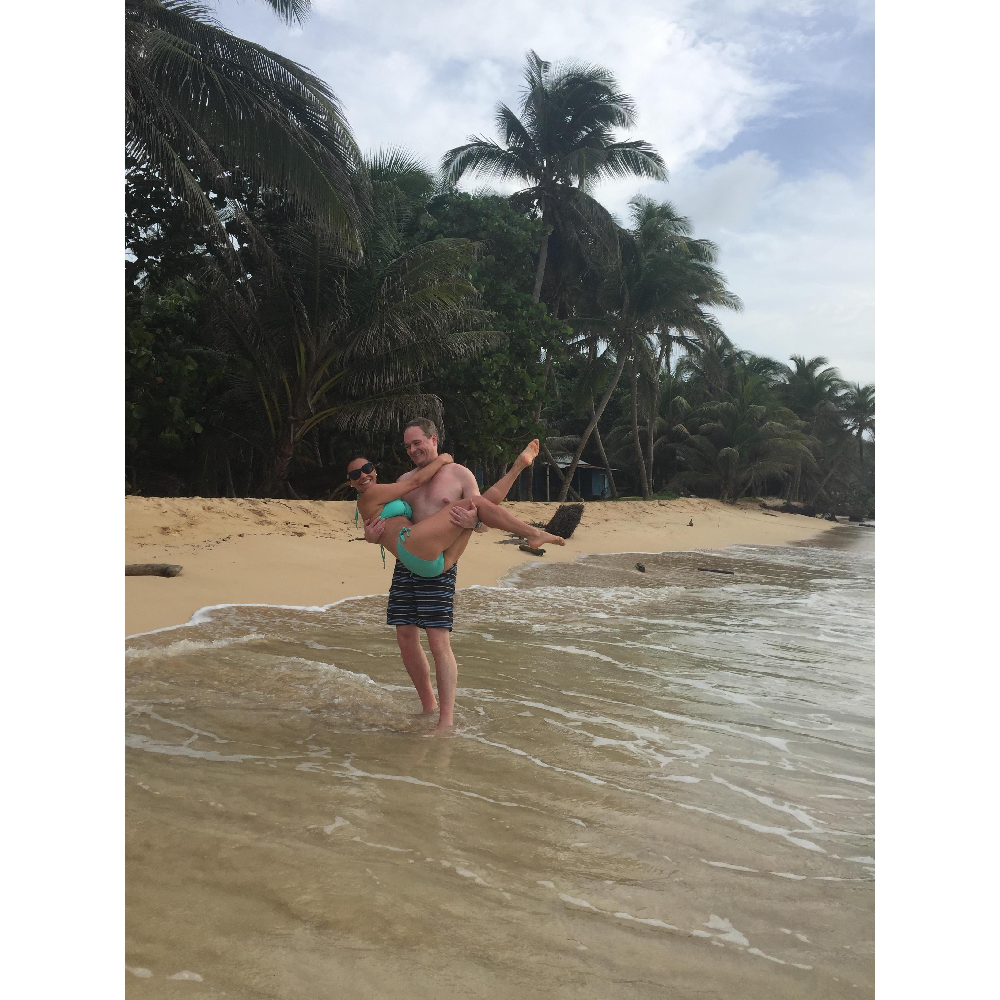Relaxing on Little Corn, Nicaragua.
