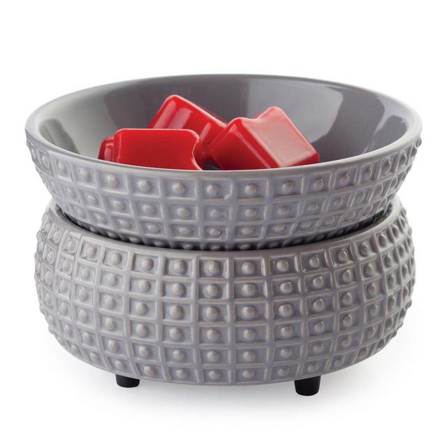 Candle Warmers Etc 2-In-1 Candle and Fragrance Warmer For Warming Scented Candles or Wax Melts and Tarts With To Freshen Room, Slate