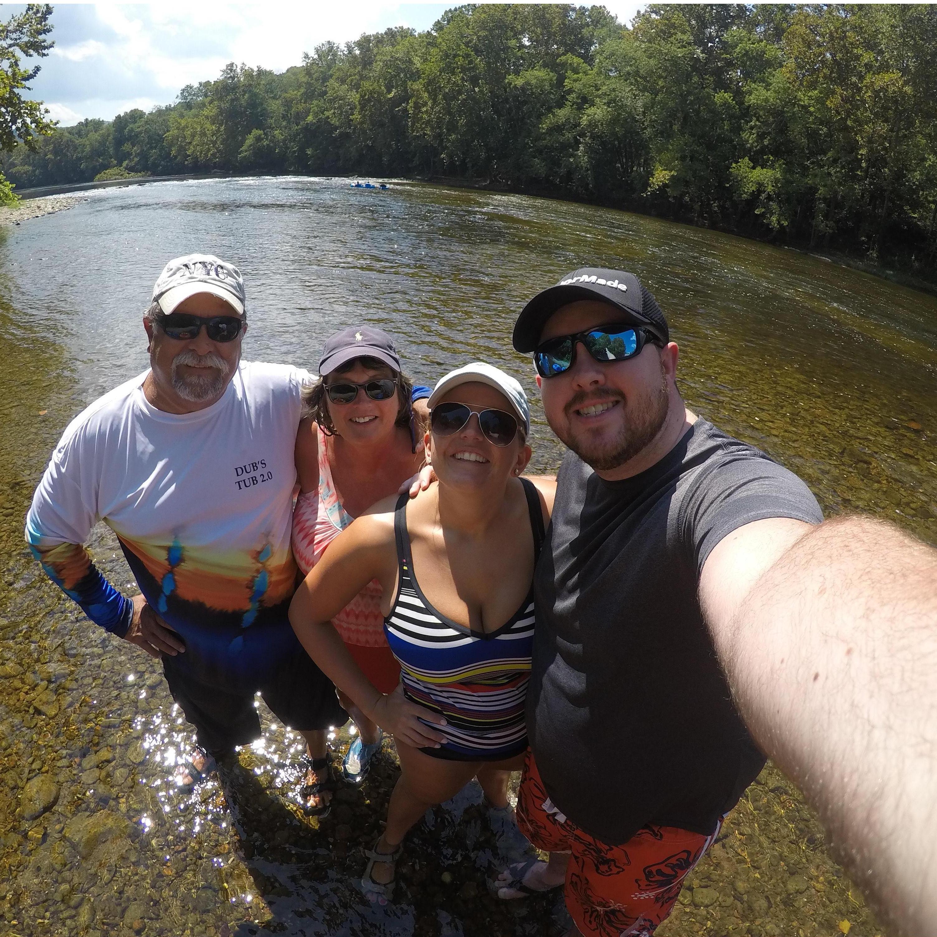 Larry, Karen, Kate & Ryan floating down the James River