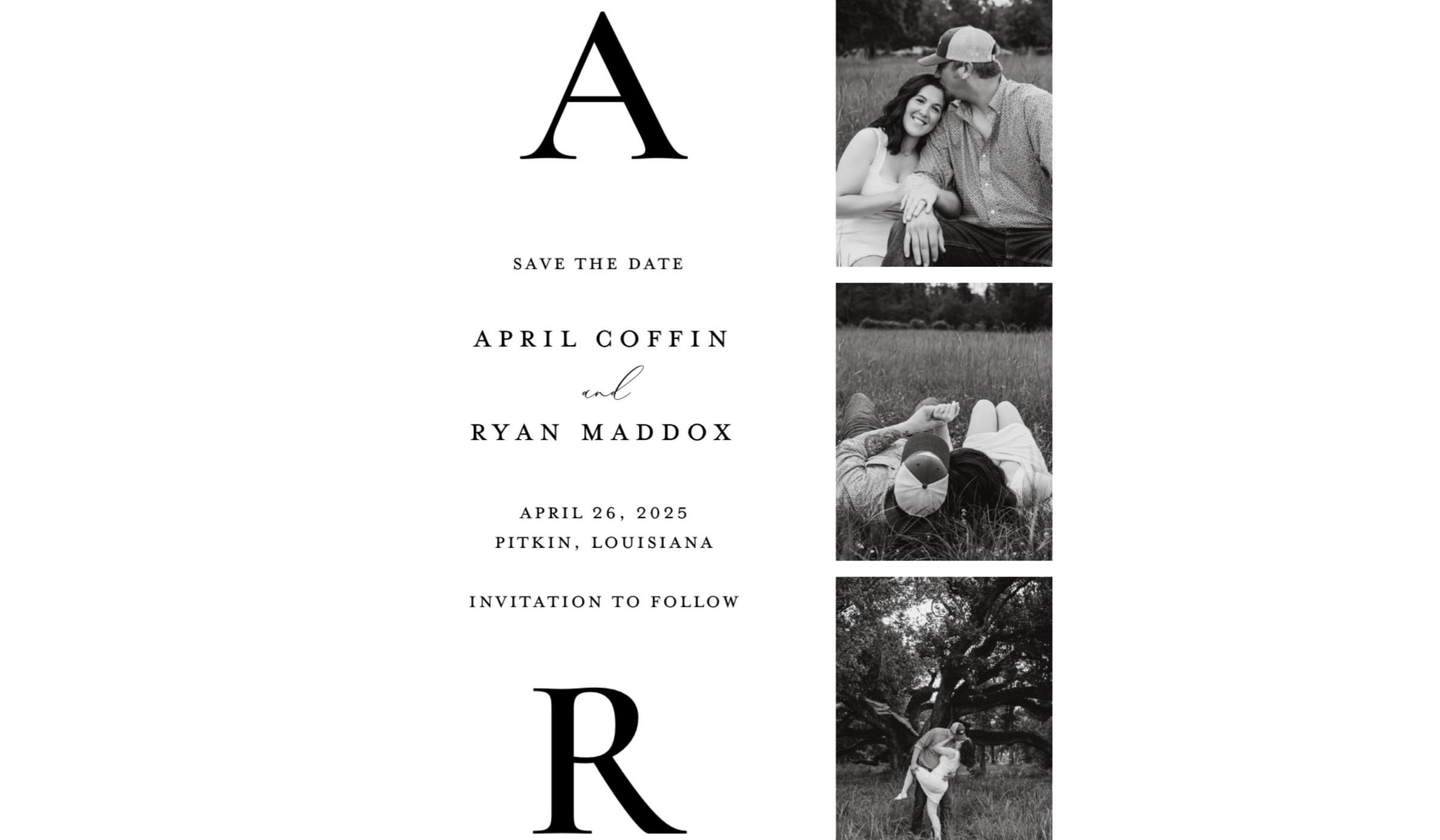 The Wedding Website of April Coffin and Ryan Maddox