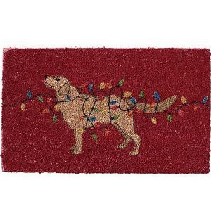 Dog with Lights Doormat, 18x30", Cardinal