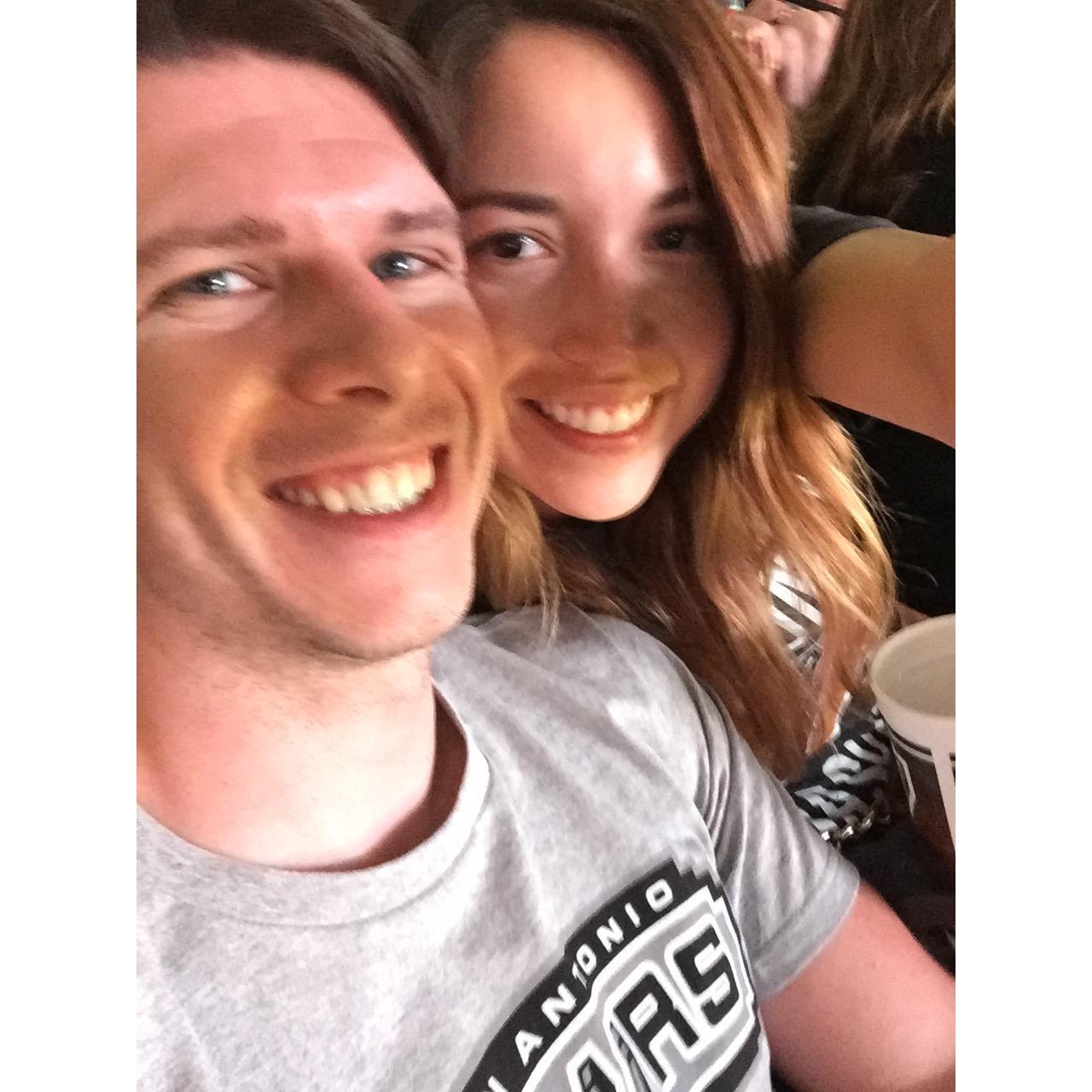 San Antonio Spurs game! Spencer was forced to wear this shirt :)