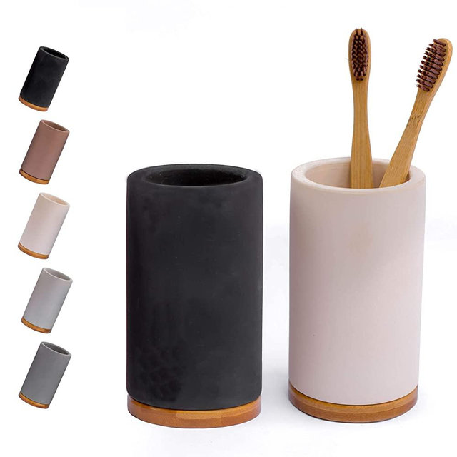 Matani Bamboo Diatomite Toothbrush Holder (Black & White)