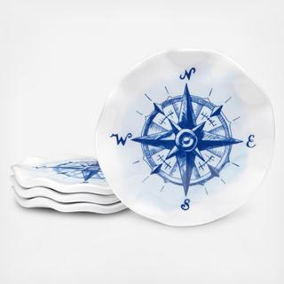 Portsmouth Compass Melamine Coaster, Set of 4
