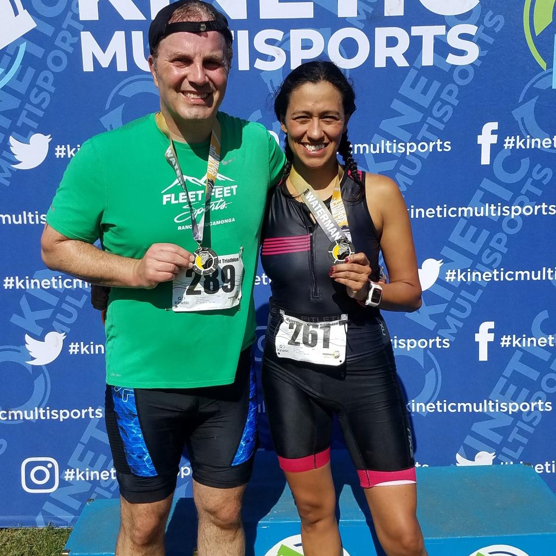 After finishing the Rock Hall, Maryland Triathlon together.