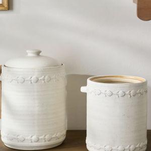 Emilie French White Canister + Scoop (small)