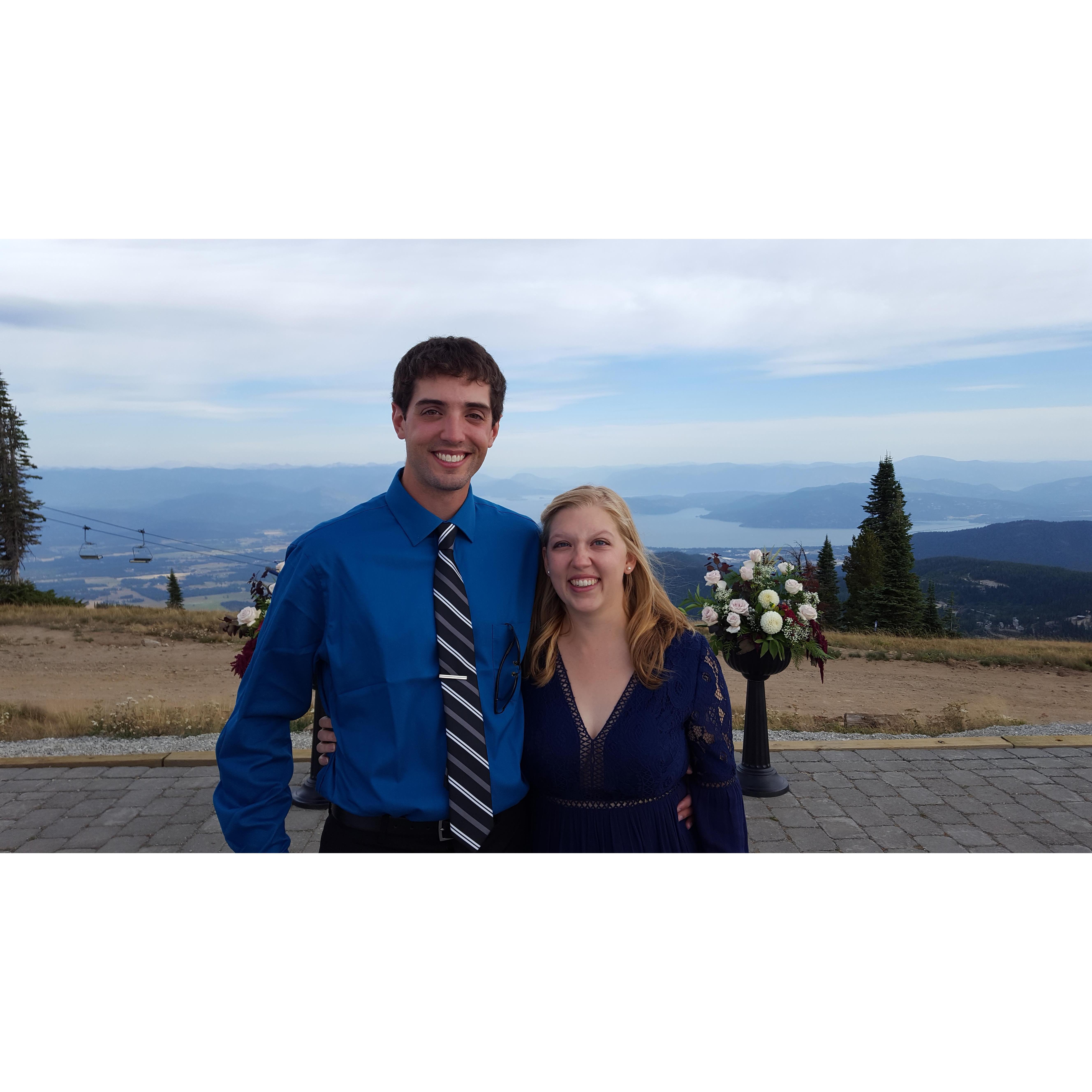 Attending a wedding on top of Schweitzer Mountain