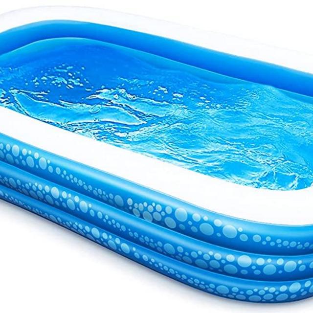 Inflatable Swimming Pool, Hesung 118" X 69" X 21" Full-Sized Family Kiddie Blow up Pool for Kids, Adults, Baby, Children, Thick Wear-Resistant Big Above Ground, Garden, Backyard Water Party for Age 3+