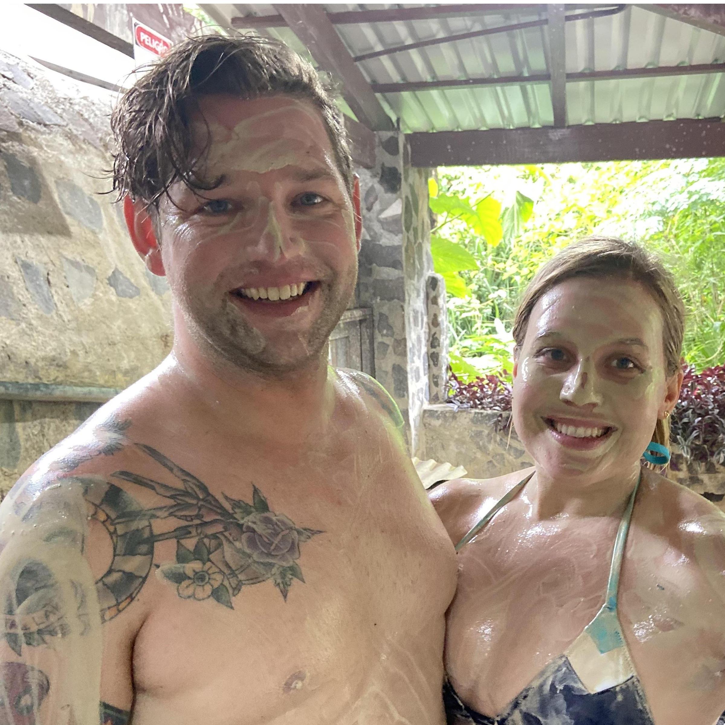 Our mud bath before the hot springs.