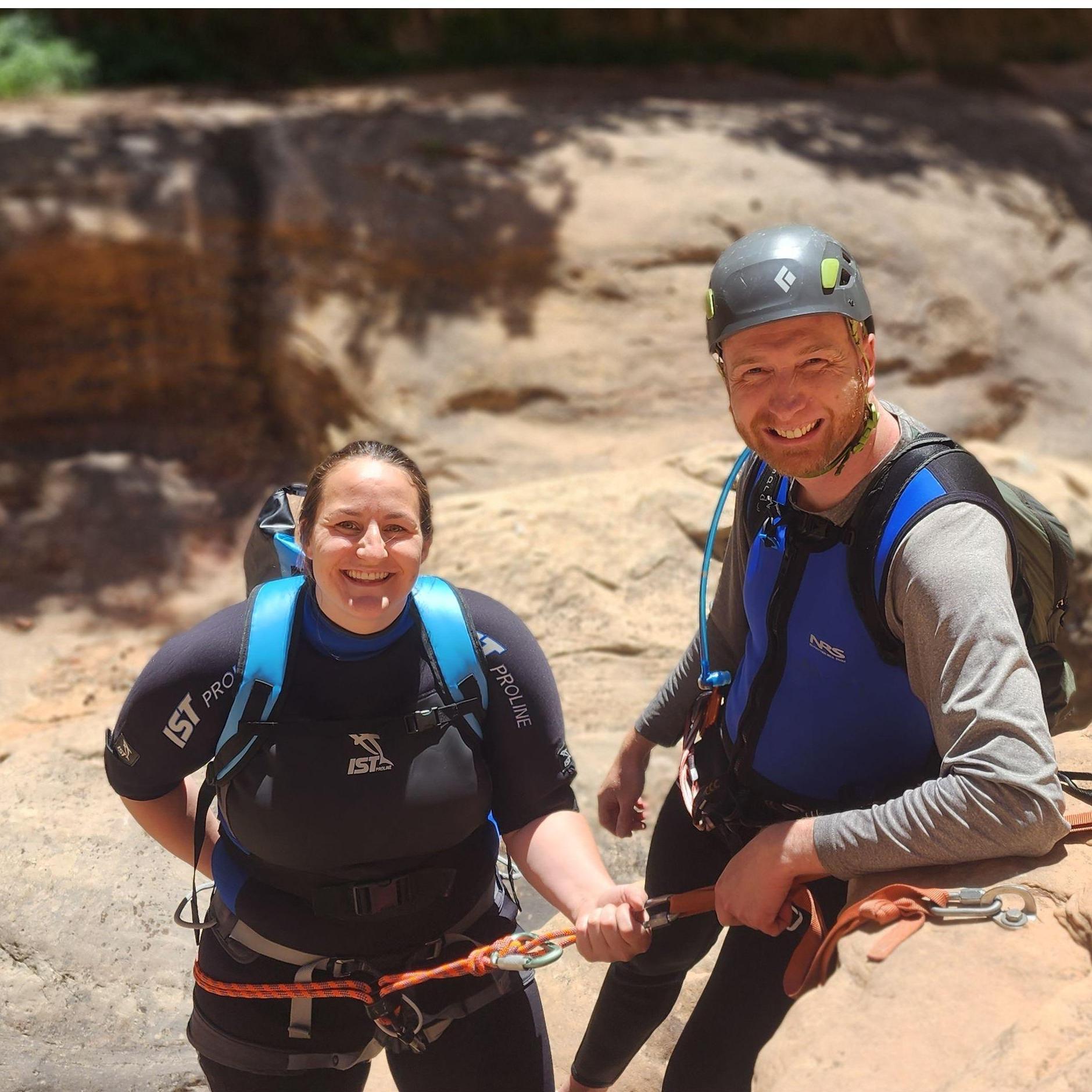 Canyoneering together (before we started dating)