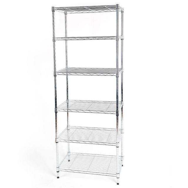Chrome 6-Tier Metal Wire Shelving Unit (24 in. W x 60 in. H x 14 in. D)