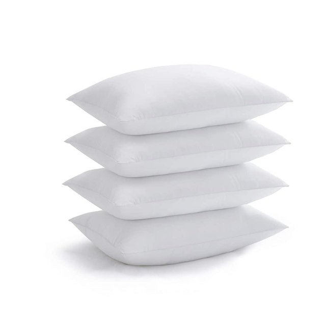 Acanva Basic Bed Pillow Soft Rest Cushion Stuffer for Sleeping, King 20" x 36", White, 4 Pack