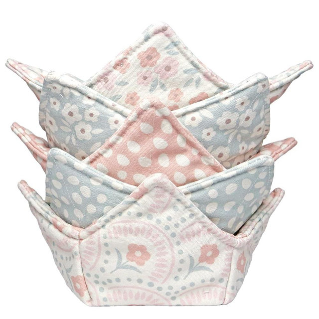 CIPIMEY Cotton Microwave Bowl Cozy Holders, Microwave Safe Hot bowl Holders, bowl Snuggies, Soup Bowl Cozy (Style-04)