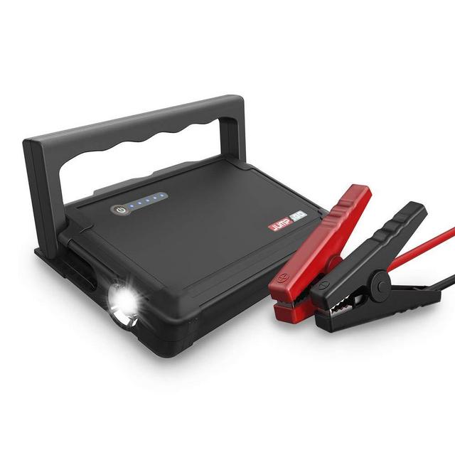 Jump&Go Portable Car Battery Jump Starter -16,000mAh, 600A Peak, Mini Automotive Power Booster Pack Jumpstarter Powerpack Charger with USB Power Bank (12V Auto Jump, Up to 8.0L Gas or 4.0L Diesel)