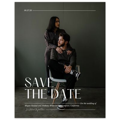 White Wedding Digital Save the Date - Vitoria Photo