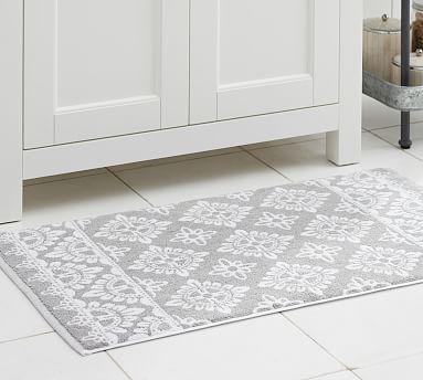 Alva Organic Jacquard Tub Mat, 20x34, Gray