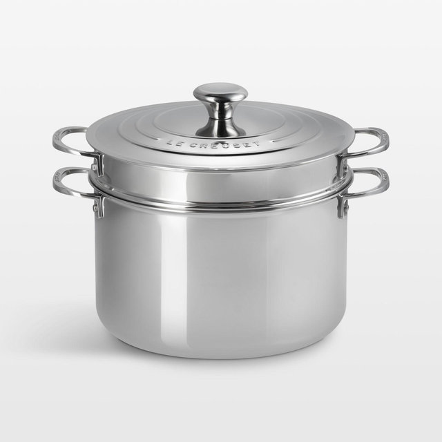 Le Creuset ® Signature Stainless Steel 9-Qt. Stock Pot with Lid and Deep Colander