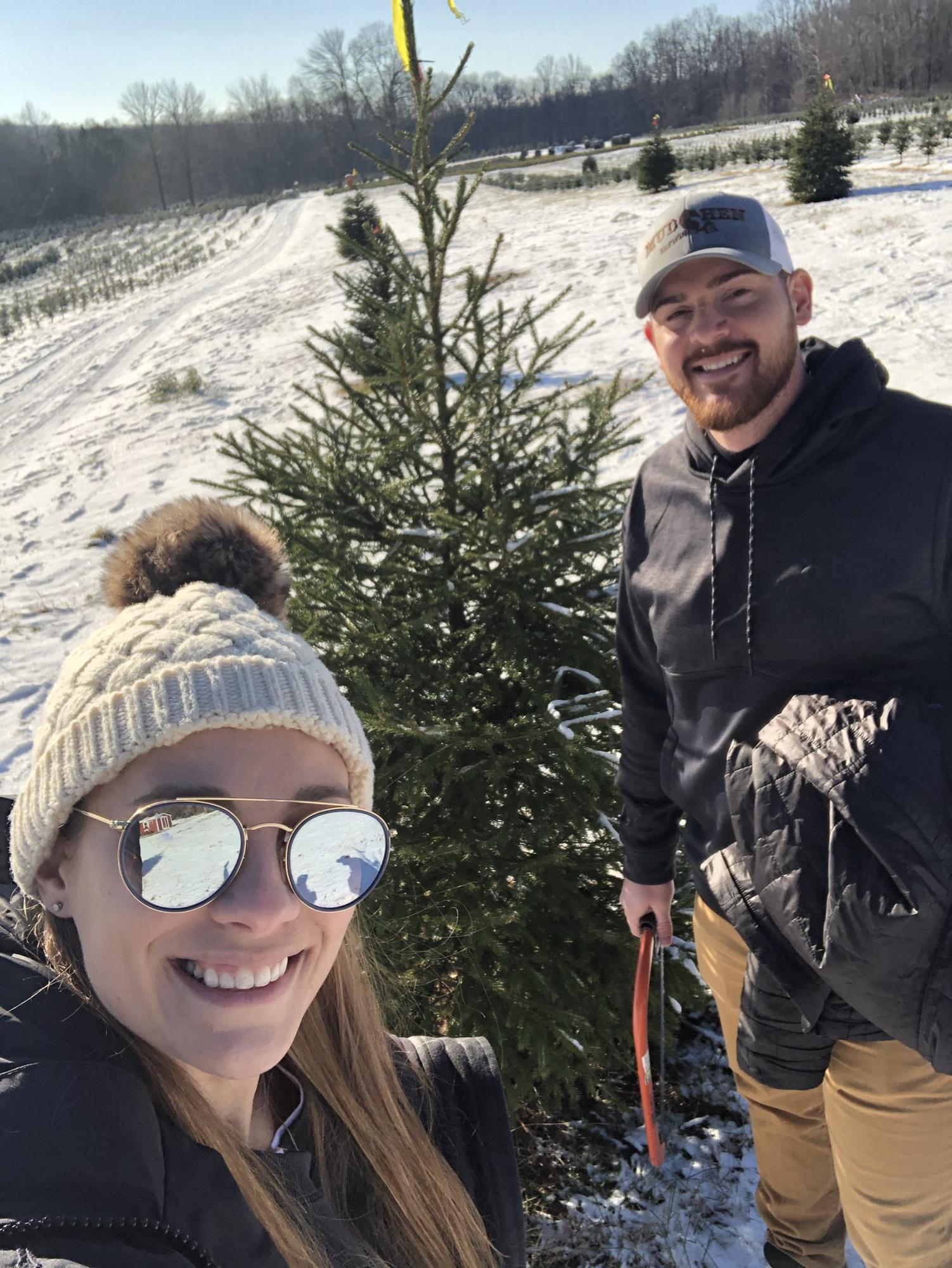 Every Christmas since we have met, we go to Hidden Pond Tree Farm (Mendham NJ) to cut down a tree for our living room.