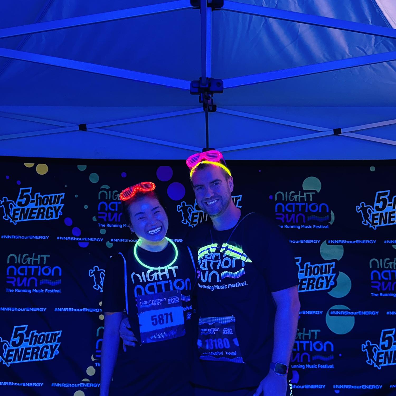 🏃‍♀️🏃Our first 5K night music festival run at Raymond James Stadium, Tampa