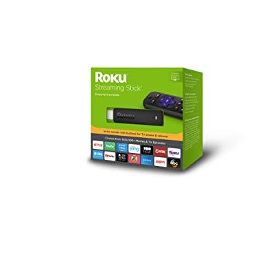 Roku Streaming Stick | Portable, Power-Packed Streaming Device with Voice Remote with Buttons for TV Power and Volume