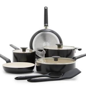 10pc Ceramic Nonstick Cookware Set Black
