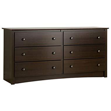 Prepac Fremont 6 Drawer Dresser, Espresso