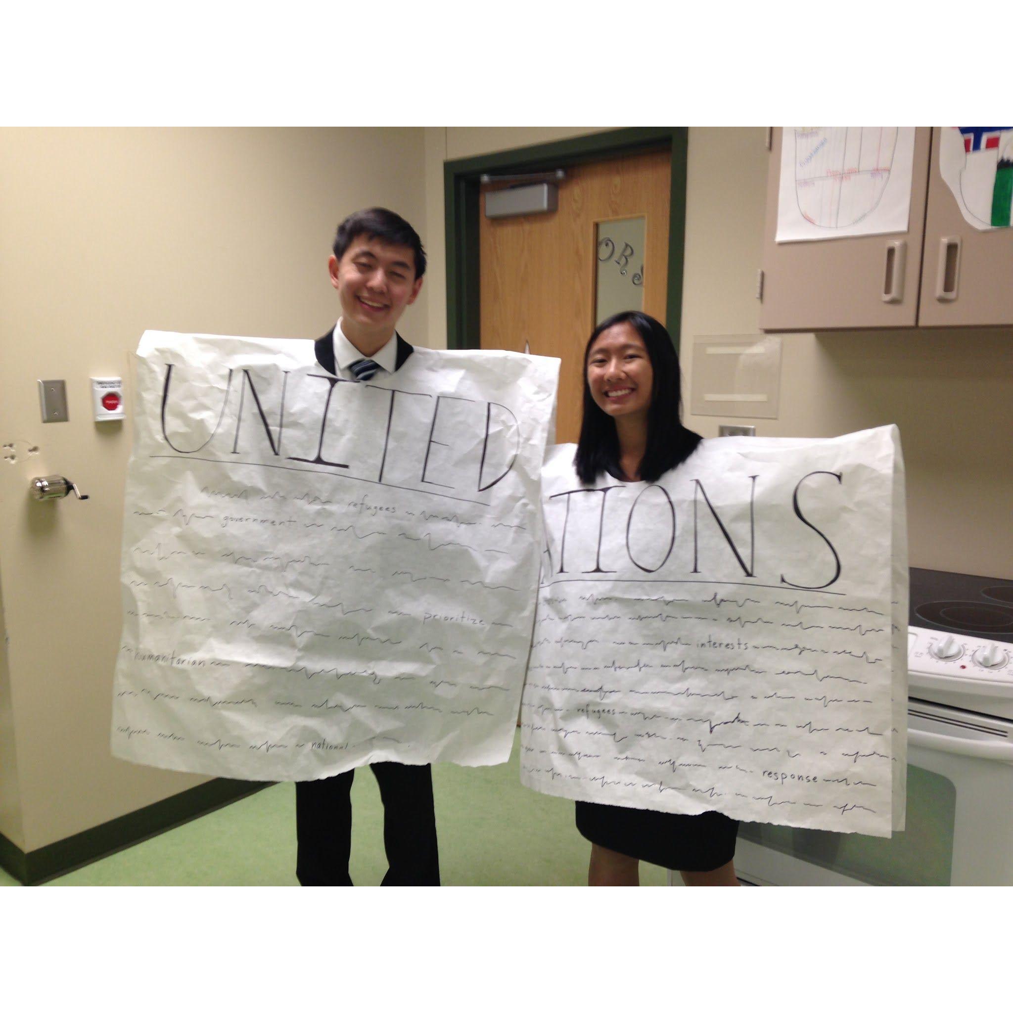 We dressed up as the United Nations for the Halloween debate tournament