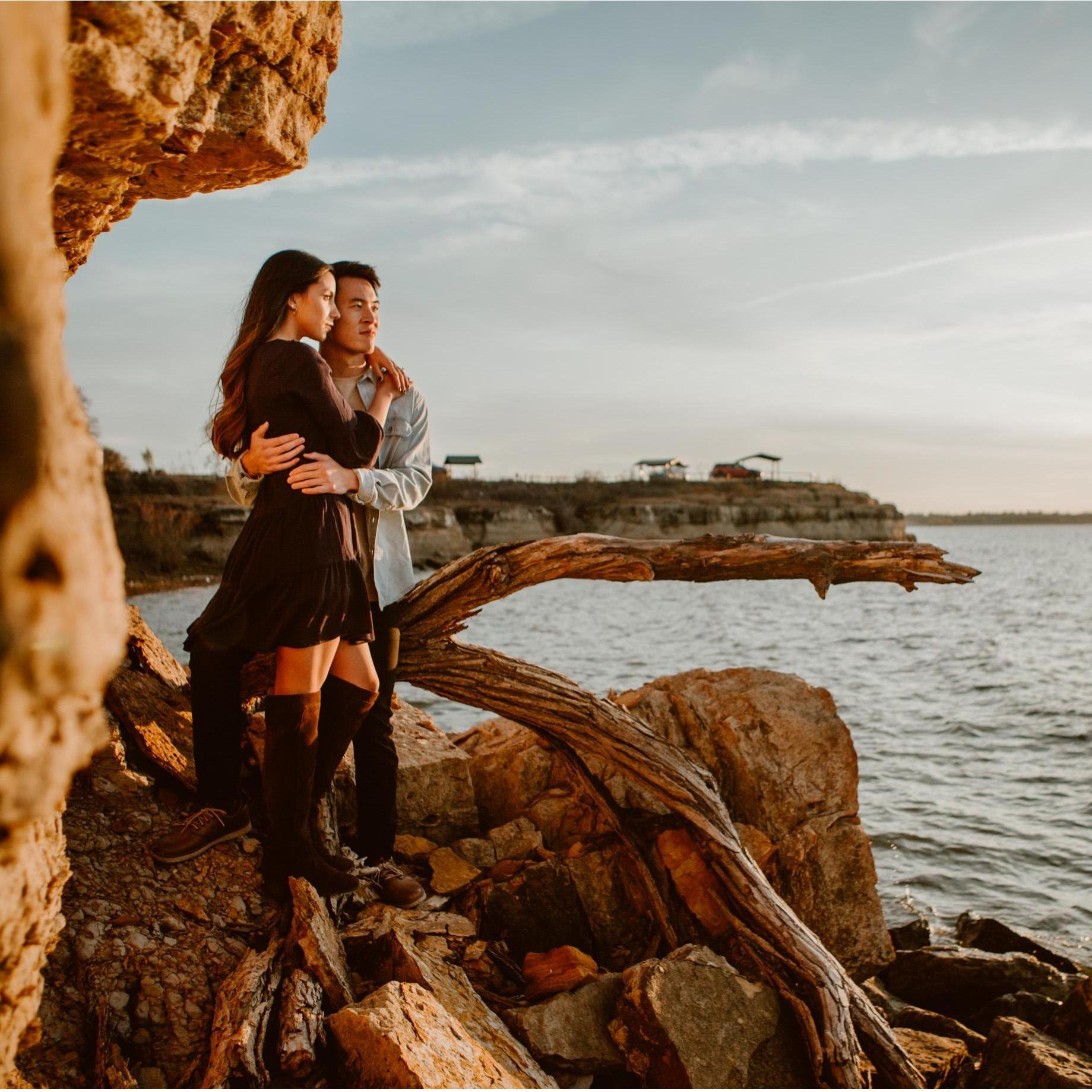 Our good friend John took our engagement photos and here is one that encapsulates our love for being out in nature!