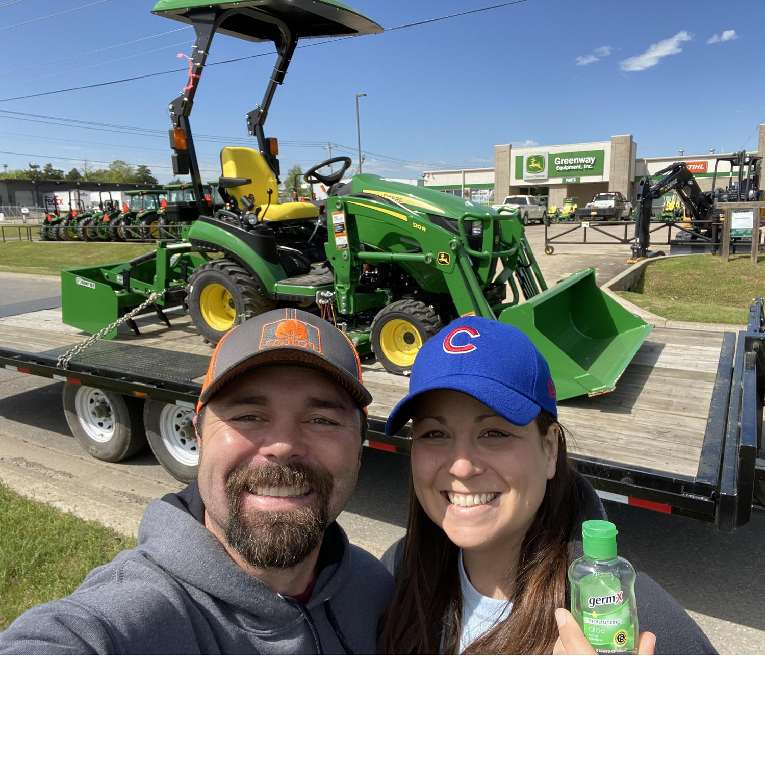 Our first tractor together...We call it the 1025-Rona. All you John Deere people will get that.