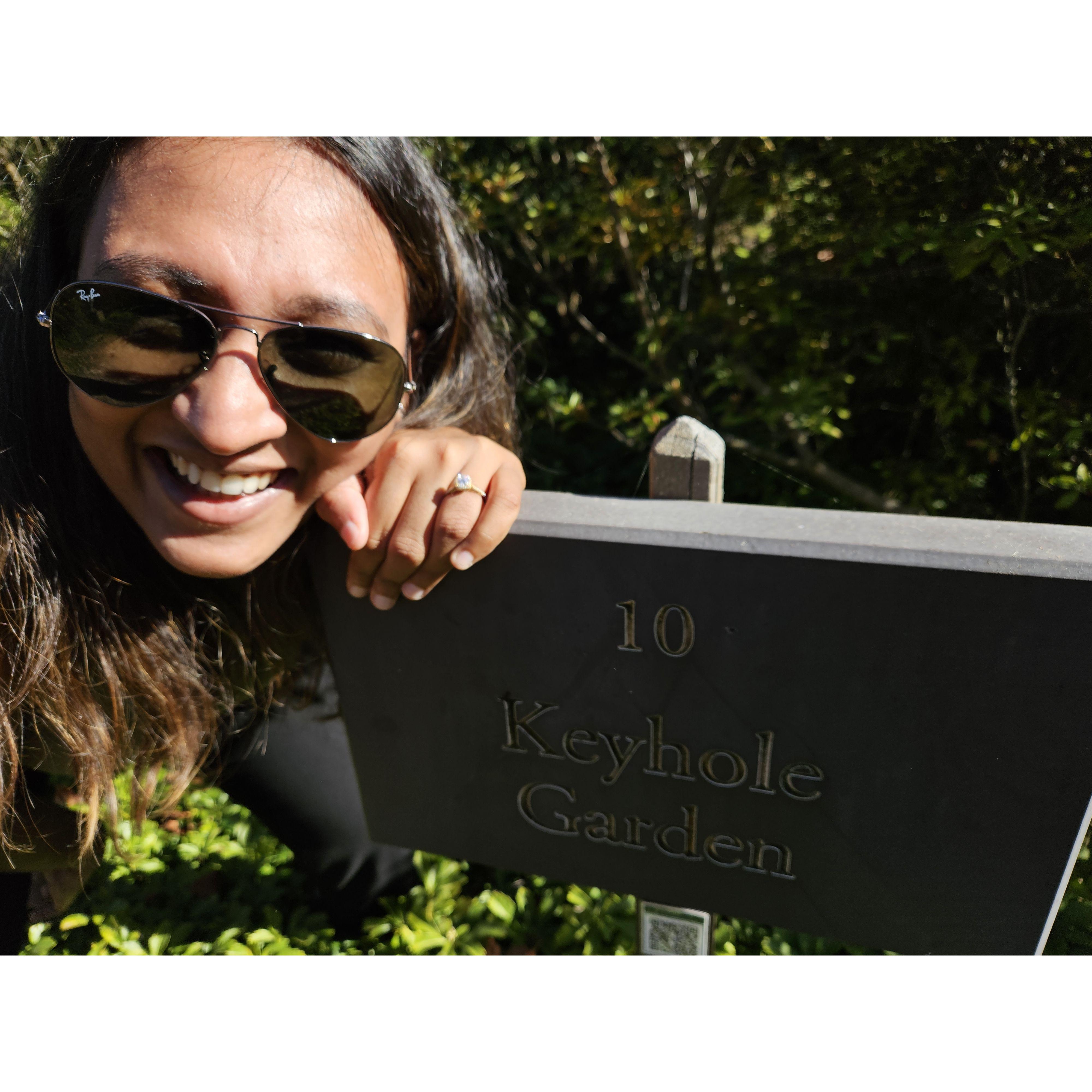 Drew proposed in the Key hole garden at Ladew Gardens!