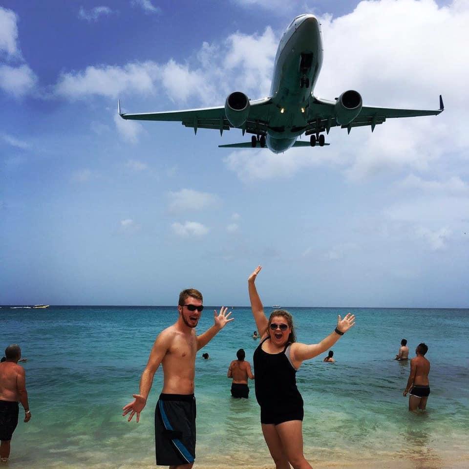 At Airport Beach in Sint Maarten