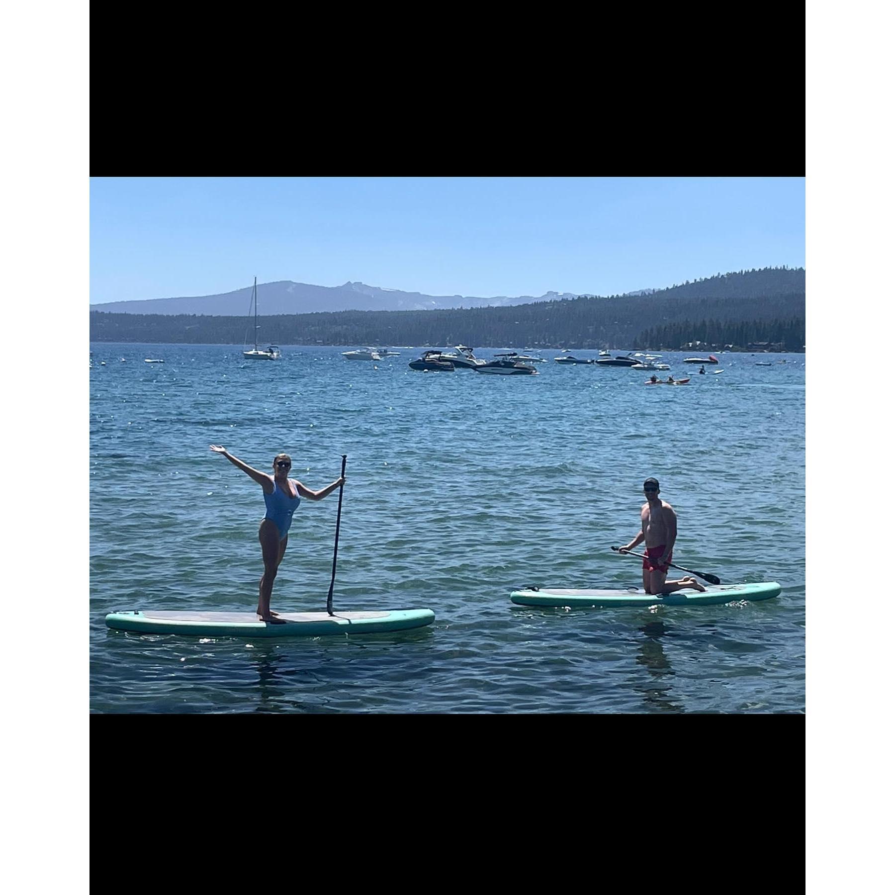 Paddle boarding on Lake Tahoe!