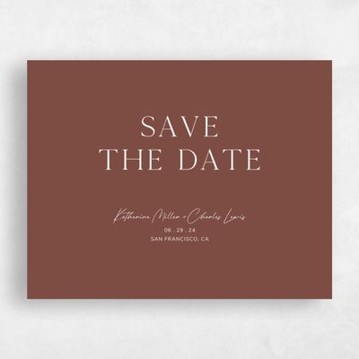 Chocolate Brown Wedding Save the Date - Brockway Classic