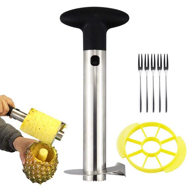 Vanleonet Pineapple slicer Corer, [Upgraded] 304 Stainless Steel Pineapple Cutter pineapple corer slicer tool for home and kitchen