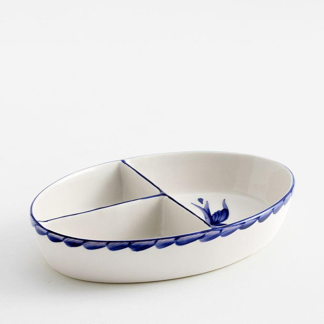 Puebla Porcelain Triple Divided Serving Platter - Multi