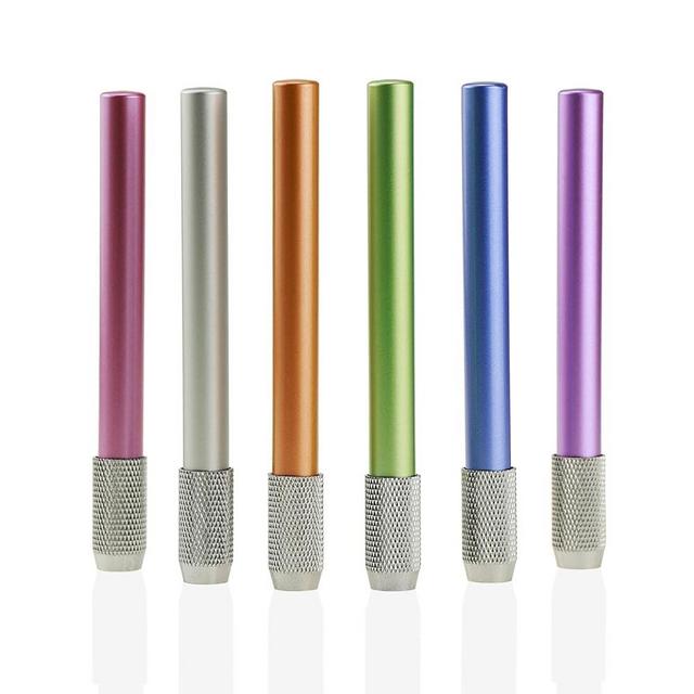 YOUSHARES Aluminum Assorted Colors Pencil Lengthener – Pencil Extender Holder for Colored Pencils in Regular Size (6 Pcs)