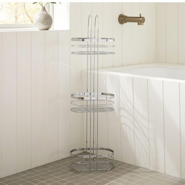 Eldred Freestanding Storage, Polished Nickel