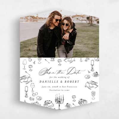 White Diamond Wedding Save the Date - Elodie Photo