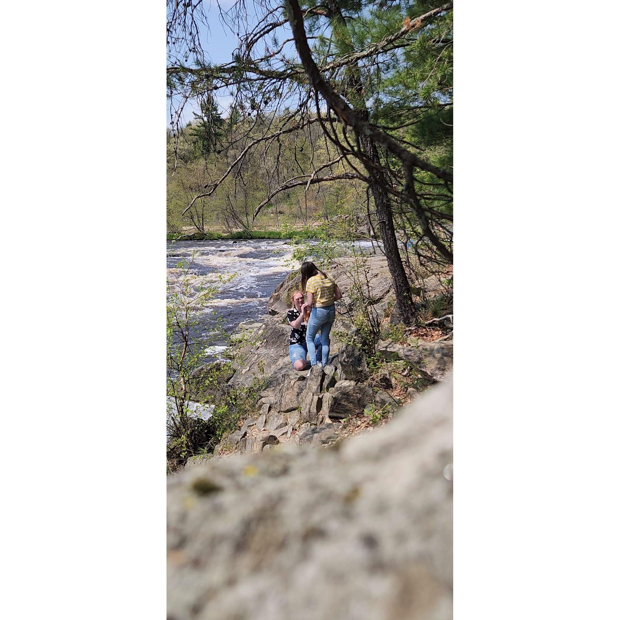 Emily asking Christina to marry her. She asked twice actually because she was so nervous!